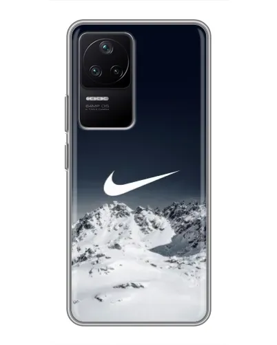 Чехол для Xiaomi POCO F4 (5G) с картинкой «Nike — зимние горы» Чехол для Xiaomi POCO F4 (5G) с картинкой «Nike — зимние горы»
