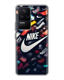 Чехол для Xiaomi POCO F4 (5G) с картинкой «Коллекция кроссовок Nike»