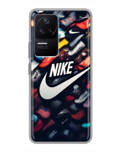 Чехол для Xiaomi POCO F4 (5G) с картинкой «Коллекция кроссовок Nike» Чехол для Xiaomi POCO F4 (5G) с картинкой «Коллекция кроссовок Nike»