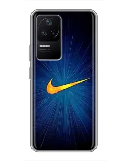 Чехол для Xiaomi POCO F4 (5G) с картинкой «Синий пульс Nike» Чехол для Xiaomi POCO F4 (5G) с картинкой «Синий пульс Nike»