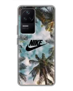 Чехол для Xiaomi POCO F4 (5G) с картинкой «Тропический принт Nike» Чехол для Xiaomi POCO F4 (5G) с картинкой «Тропический принт Nike»