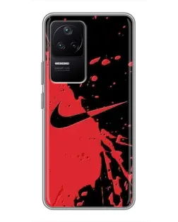 Чехол для Xiaomi POCO F4 (5G) с картинкой «Красные брызги Nike» Чехол для Xiaomi POCO F4 (5G) с картинкой «Красные брызги Nike»