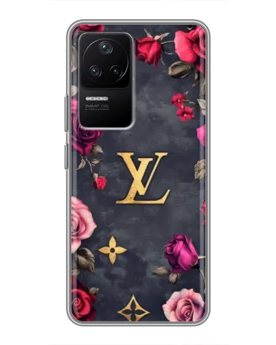 Чехол для Xiaomi POCO F4 (5G) с картинкой «Цветочный Louis Vuitton»