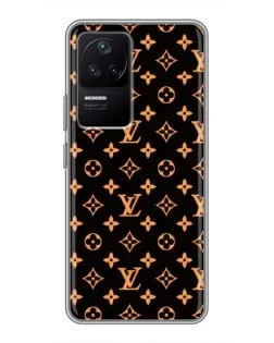 Чехол для Xiaomi POCO F4 (5G) с картинкой «Золотая монограмма LV»