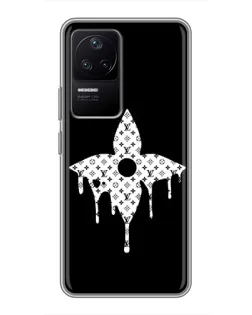 Чехол для Xiaomi POCO F4 (5G) с картинкой «Цветочная монограмма»