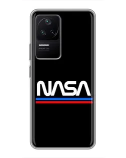 Чехол для Xiaomi POCO F4 (5G) с картинкой «NASA — классика Red Blue»