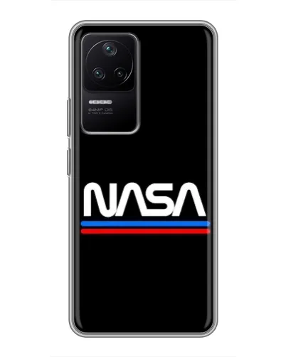 Чехол для Xiaomi POCO F4 (5G) с картинкой «NASA — классика Red Blue»