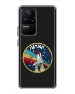 Чехол для Xiaomi POCO F4 (5G) с картинкой «NASA — эмблема миссии»