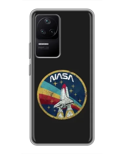 Чехол для Xiaomi POCO F4 (5G) с картинкой «NASA — эмблема миссии»