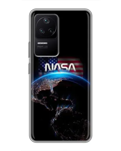 Чехол для Xiaomi POCO F4 (5G) с картинкой «Земля из космоса NASA»