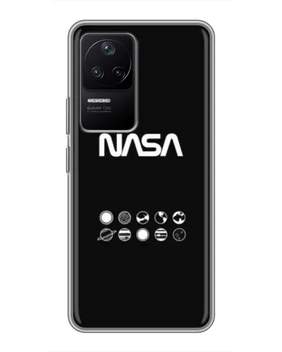 Чехол для Xiaomi POCO F4 (5G) с картинкой «NASA — технический принт»