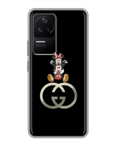 Чехол для Xiaomi POCO F4 (5G) с картинкой «Минни Маус на лого»