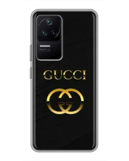 Чехол для Xiaomi POCO F4 (5G) с картинкой «Золотой логотип Gucci»