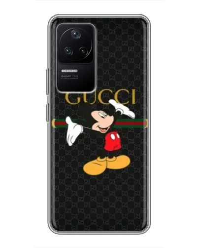 Чехол для Xiaomi POCO F4 (5G) с картинкой «Микки Маус Gucci»
