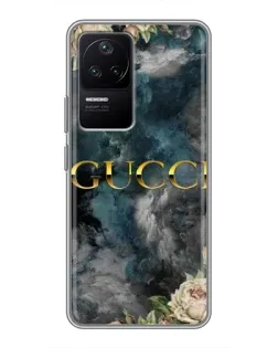 Чехол для Xiaomi POCO F4 (5G) с картинкой «Абстрактные цветы Gucci»