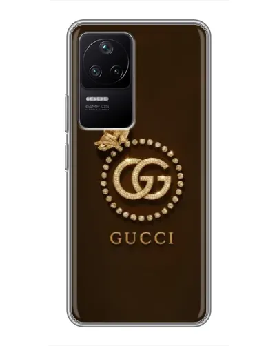 Чехол для Xiaomi POCO F4 (5G) с картинкой «Gucci — золотая бабочка»