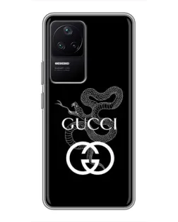 Чехол для Xiaomi POCO F4 (5G) с картинкой «Gucci — серебряная змея»