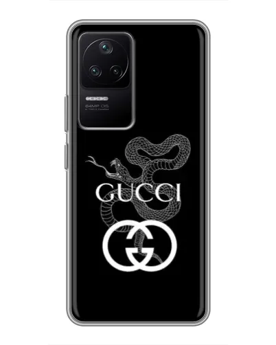 Чехол для Xiaomi POCO F4 (5G) с картинкой «Gucci — серебряная змея»