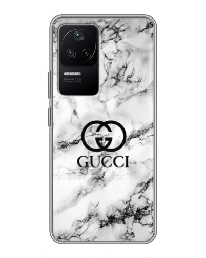Чехол для Xiaomi POCO F4 (5G) с картинкой «Gucci — мраморный шик»