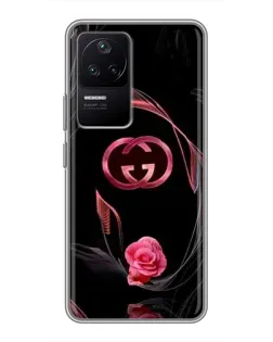 Чехол для Xiaomi POCO F4 (5G) с картинкой «Gucci — неоновая роза»
