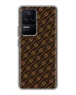 Чехол для Xiaomi POCO F4 (5G) с картинкой «Gucci — золотые диагонали»