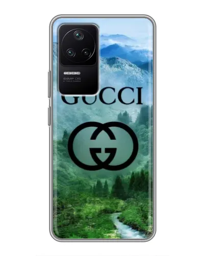 Чехол для Xiaomi POCO F4 (5G) с картинкой «Gucci — горный пейзаж»