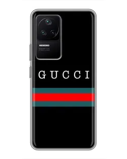 Чехол для Xiaomi POCO F4 (5G) с картинкой «Gucci — красный пояс»