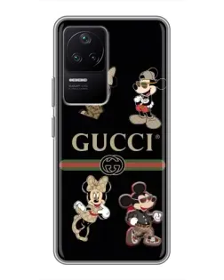 Чохол для Xiaomi POCO F4 (5G) з картинкою «Gucci — герої Disney та монограма»