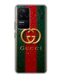 Чохол для Xiaomi POCO F4 (5G) з картинкою «Gucci — фірмова смуга та золото»