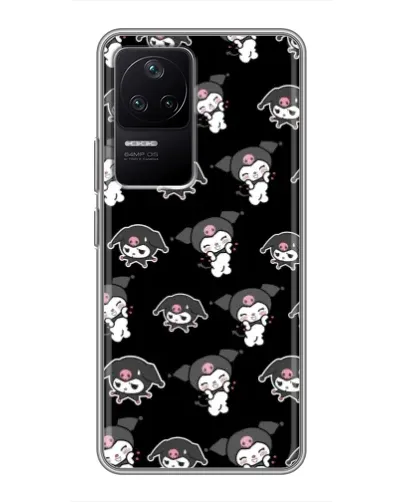 Чехол для Xiaomi POCO F4 (5G) с картинкой «Черный паттерн Kuromi» Чехол для Xiaomi POCO F4 (5G) с картинкой «Черный паттерн Kuromi»