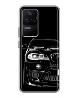 Чехол для Xiaomi POCO F4 (5G) с картинкой «Темный силуэт BMW»