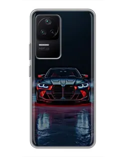 Чехол для Xiaomi POCO F4 (5G) с картинкой «BMW на мокрой дороге»