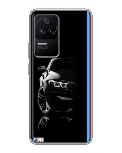Чехол для Xiaomi POCO F4 (5G) с картинкой «Силуэт BMW в темноте»