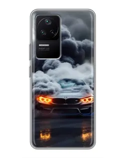 Чехол для Xiaomi POCO F4 (5G) с картинкой «BMW в дыму»