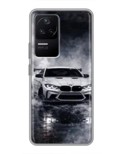 Чехол для Xiaomi POCO F4 (5G) с картинкой «BMW сквозь туман»
