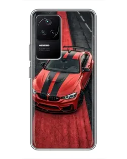 Чехол для Xiaomi POCO F4 (5G) с картинкой «BMW на красной дорожке»