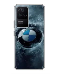 Чехол для Xiaomi POCO F4 (5G) с картинкой «Логотип BMW — лед»