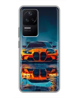 Чехол для Xiaomi POCO F4 (5G) с картинкой «BMW — золотая эмблема»