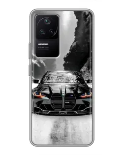 Чехол для Xiaomi POCO F4 (5G) с картинкой «BMW — акварельный дрифт»