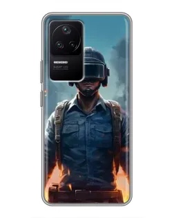Чехол для Xiaomi POCO F4 (5G) с картинкой «PUBG — реалистичный герой»
