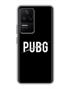 Чехол для Xiaomi POCO F4 (5G) с картинкой «PUBG — белый логотип»