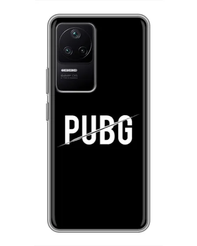 Чехол для Xiaomi POCO F4 (5G) с картинкой «PUBG — белый логотип» Чехол для Xiaomi POCO F4 (5G) с картинкой «PUBG — белый логотип»