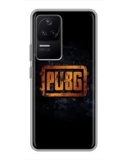 Чехол для Xiaomi POCO F4 (5G) с картинкой «PUBG — золотой логотип»