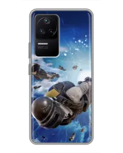 Чехол для Xiaomi POCO F4 (5G) с картинкой «Десант PUBG — прыжок»