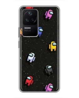 Чехол для Xiaomi POCO F4 (5G) с картинкой «Космический паттерн Among Us»