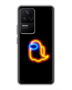 Чехол для Xiaomi POCO F4 (5G) с картинкой «Among Us неоновое сияние»