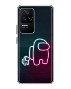 Чехол для Xiaomi POCO F4 (5G) с картинкой «Among Us неон-арт»