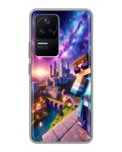 Чехол для Xiaomi POCO F4 (5G) с картинкой «Стив и космос» Чехол для Xiaomi POCO F4 (5G) с картинкой «Стив и космос»