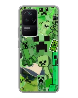Чехол для Xiaomi POCO F4 (5G) с картинкой «Криперы Minecraft»