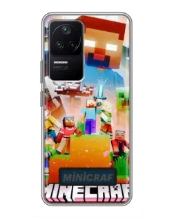 Чехол для Xiaomi POCO F4 (5G) с картинкой «Minecraft герои игры»